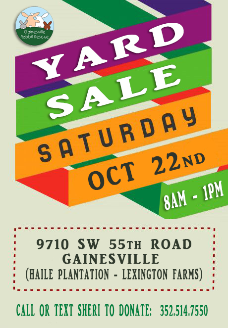 2016 Yard Sale October 22nd